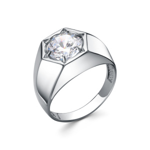 Кольцо Шестигранное с крупным камнем 146330-0-1