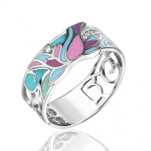 Кольцо Цветочный ажур 120101-2