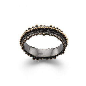 Стильное кольцо с необычной фактурной поверхностью 142779-1-6