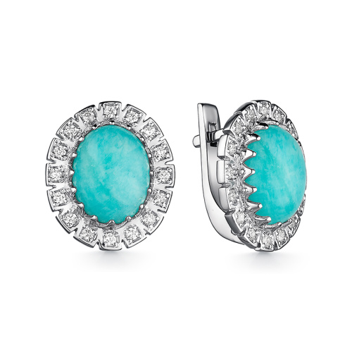 Серьги классические с Амазонитом 225130-2
