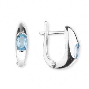 Серьги лаконичные на каждый день с топазами 226470-2