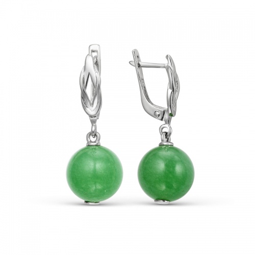 Серьги с крупными подвесами из авантюрина 223631-2