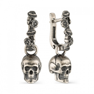 Серьги 243343а-7 Черепа и Маки