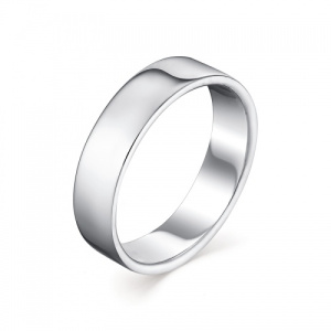 Стильное гладкое широкое серебряное кольцо 127431-1