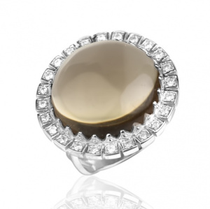 Крупное кольцо с Раух-топазом 125130-4