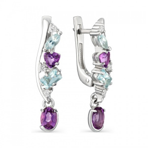 Серьги с топазами и аметистами 241603-2