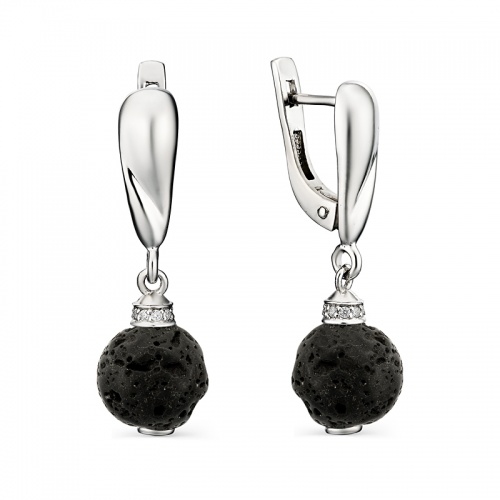 Серьги 225640-15 с подвесами из Лавы