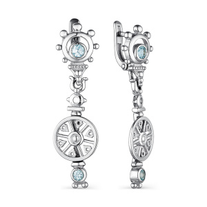 Серьги прялки с топазами коллекция Маруся 229613-7