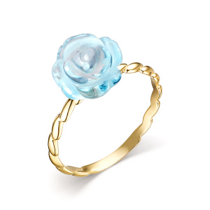 Кольцо золотое с розой из топаза 131350-3-0