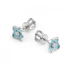 Серьги - пусеты коллекция "A la Russe" Гжель 229893-8