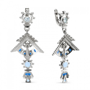 Серьги Зодчество конек коллекция Маруся 229614-1