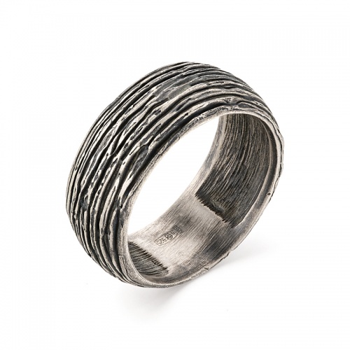 Стильное кольцо с необычной фактурной поверхностью 142775-7