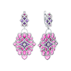 Серьги с подвесами Эффектный ажур 228540-3-0