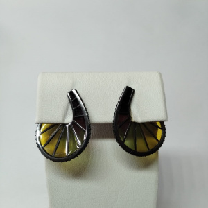 Серьги 229043-7-1 с витражной эмалью