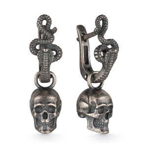 Серьги 243344а-7 Черепа и Змеи