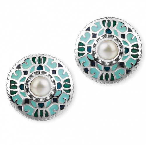 Серьги Мозаика с жемчугом 226411-1