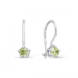 Детские серьги с хризолитовыми вставками 228810-5