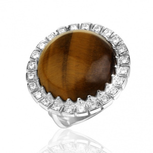 Крупное кольцо с Тигровым глазом 125130-9