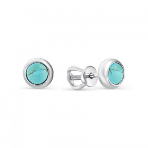 Серьги пусеты с бирюзой 223893-4