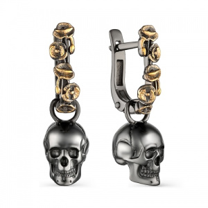 Серьги 243343а-4-3 Черепа и Маки