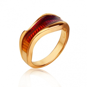 Кольцо Огненная Волна с позолотой 122821-1