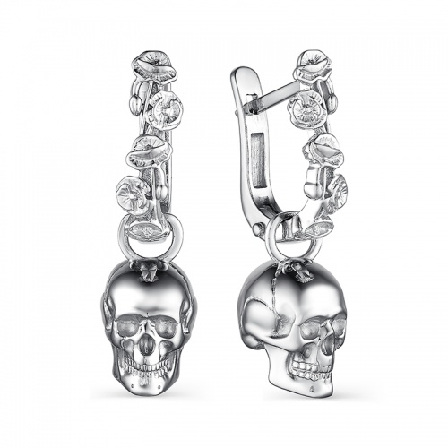 Серьги 243343а-0 Черепа и Маки