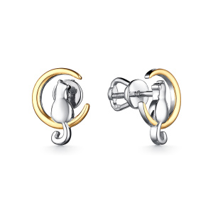 Серьги - пусеты Коты Мечтатели 246120-0-3