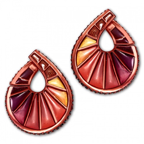 Серьги 229043-1 с витражной эмалью