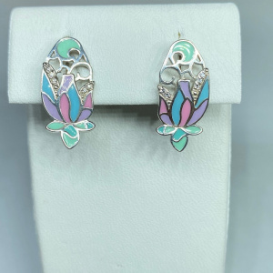 Серьги Цветочный ажур 220101-4