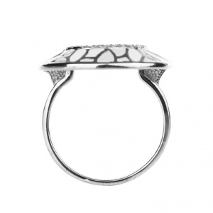 Кольцо с белой эмалью Мозаика 122511-1