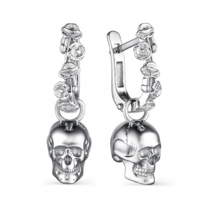 Серьги 243343а-0 Черепа и Маки