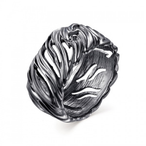 Стильное кольцо с необычной фактурной поверхностью 142786-1