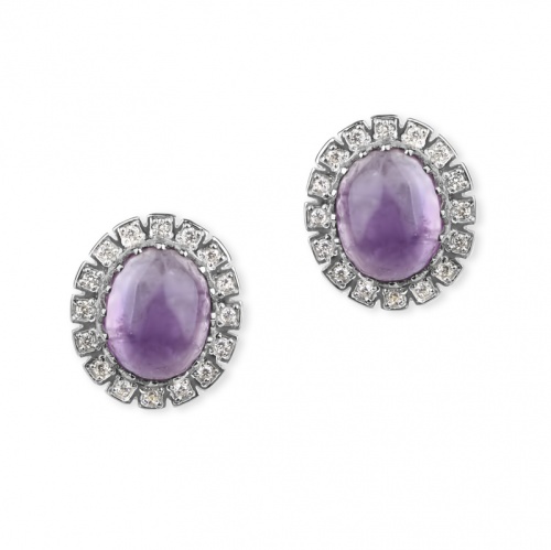 Серьги классические с Аметистами 225130-3