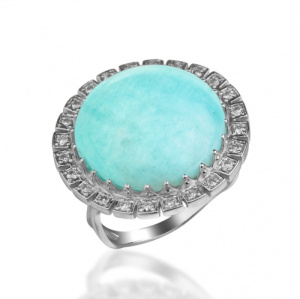 Крупное кольцо с Амазонитом 125130-2